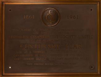 Centenary Commemoration Plaque for Founding of the Northern Cooperative Society