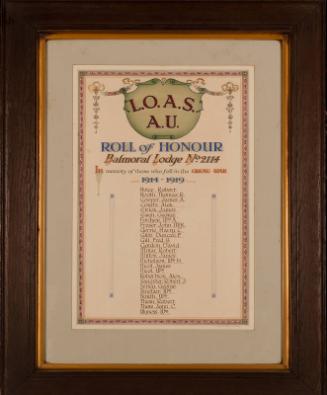 Roll of Honour 1914-1919, Loyal Order of Ancient Shepherds Balmoral Lodge No. 2114 (Aberdeen Lodge)