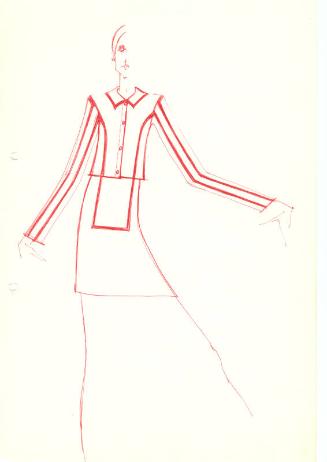 Drawing of Blouse and Skirt