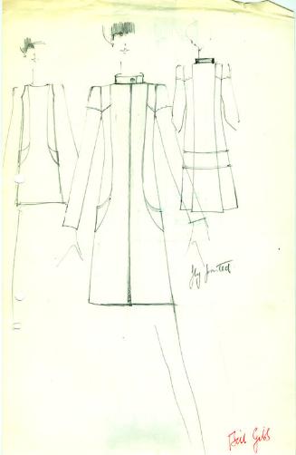 Drawing of Dress and Skirt Suit