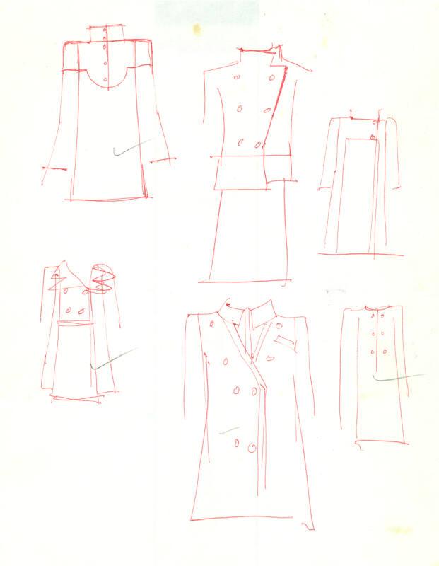 Multidrawing of Suits, Dresses and Coats