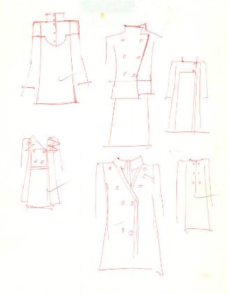 Multidrawing of Suits, Dresses and Coats