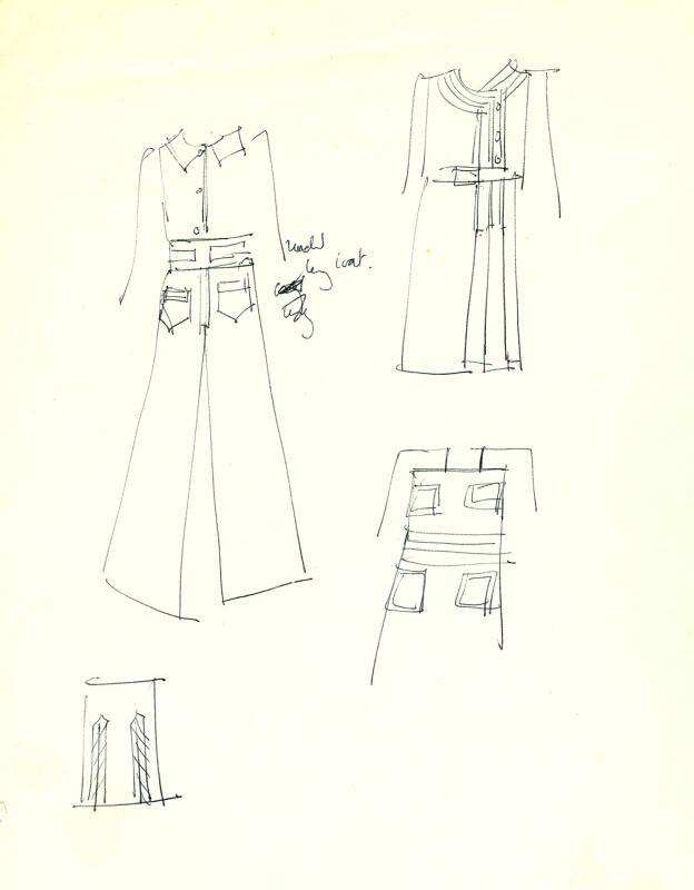 Drawing of Coat and Dresses