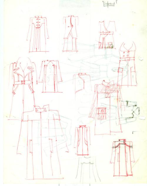 Multidrawing of Coat and Suit Designs