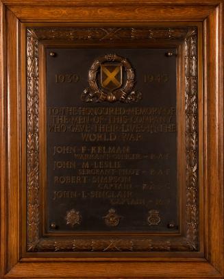 Memorial Plaque,Employees of A R Gray Ltd