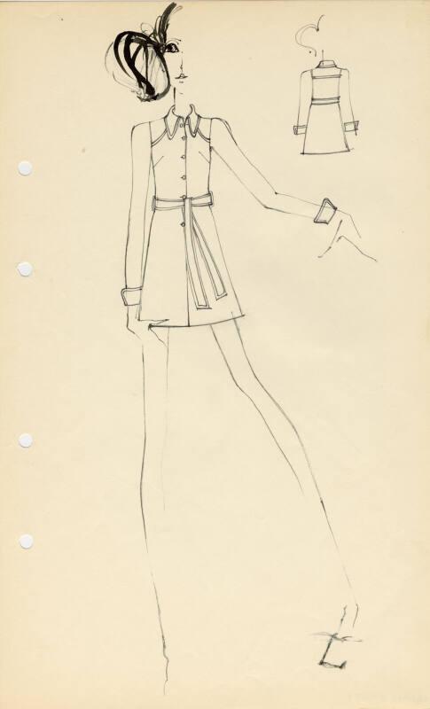 Drawing of Coat Dress