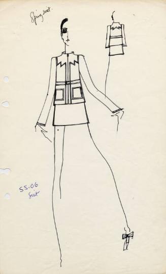 Drawing of Skirt Suit