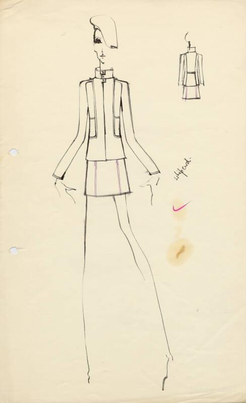 Drawing of Jacket and Skirt