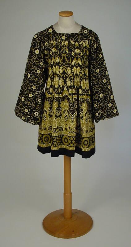 Black and Gold Smock Dress