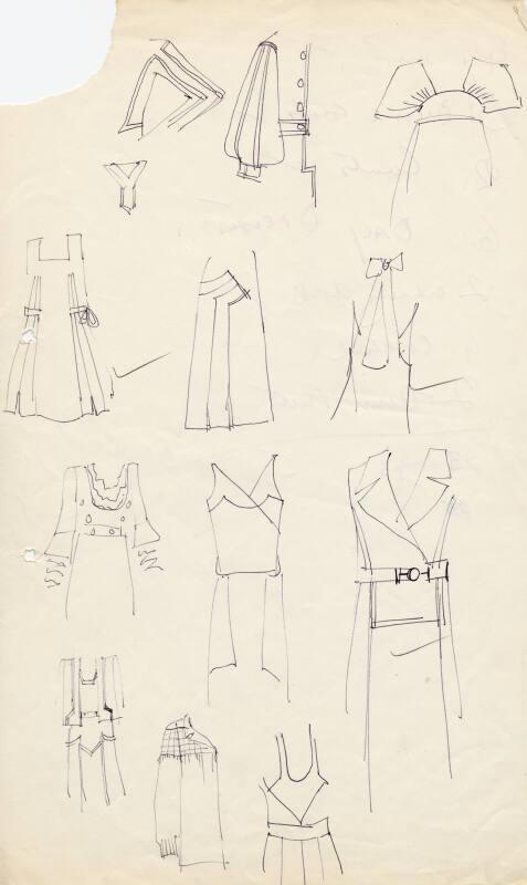 Multidrawing of Dresses, Jackets and Skirts