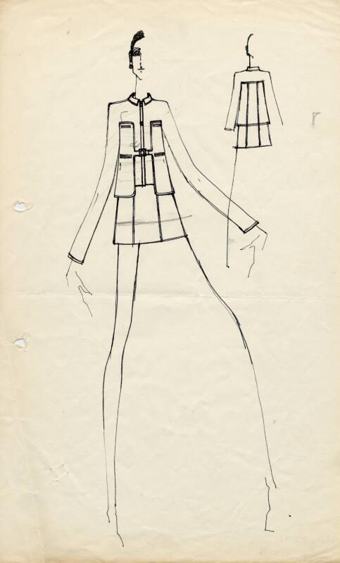 Drawing of Skirt Suit