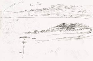 recto: Two Landscapes with colour notes, verso: Convoy of Ships off the Coast - leaf from Sketchbook - War