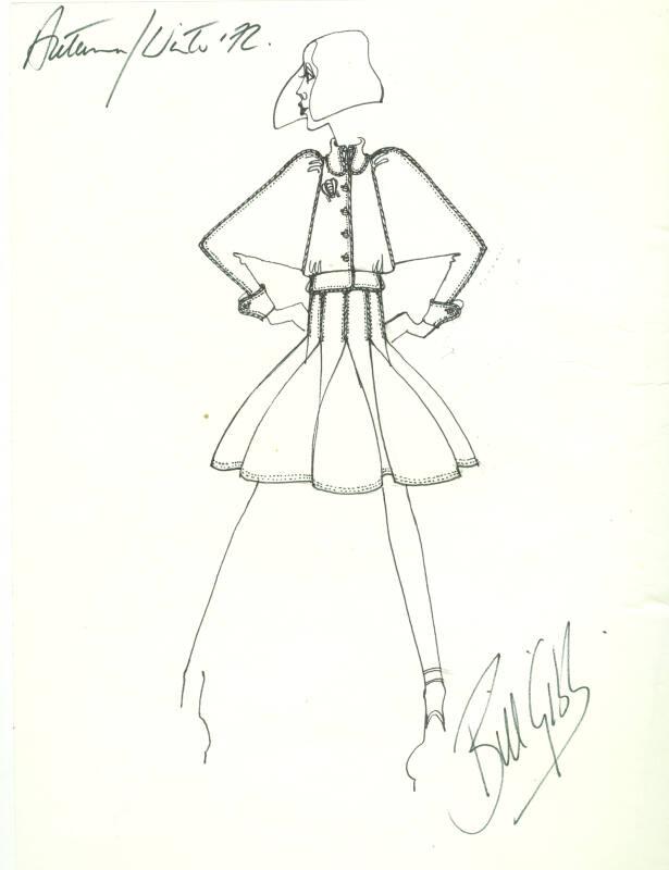 Drawing of Top and Skirt for Autumn/Winter Collection