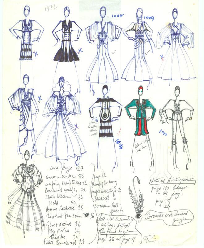 Multidrawing of Dresses, Tops and Skirts