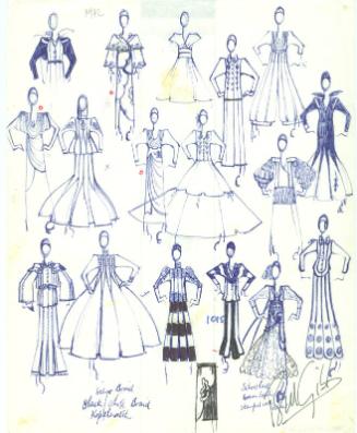 Multidrawing of Dresses, Tops and Skirts