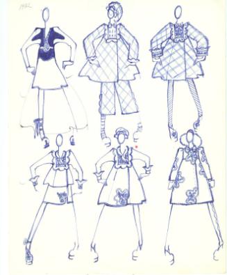 Multidrawing of Coats, Jackets and Dress