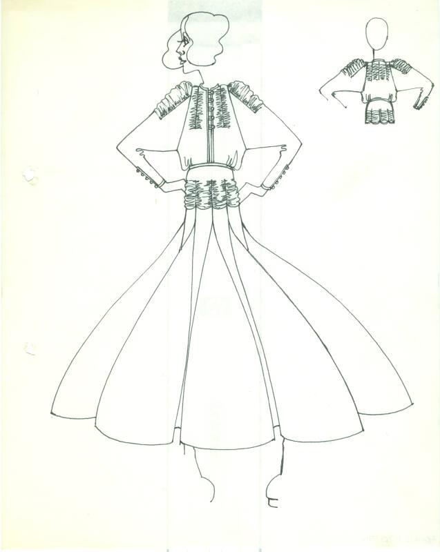 Drawing of Top and Skirt