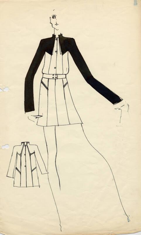 Drawing of Blouse, Skirt and Jacket