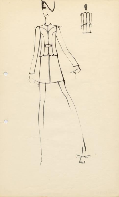 Drawing of Jacket and Skirt