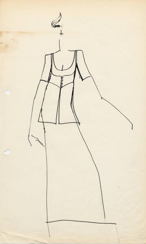 Drawing of Blouse and Skirt