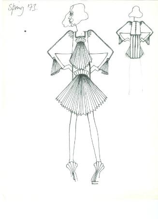 Drawing of Top and Skirt for Spring 1973 Collection