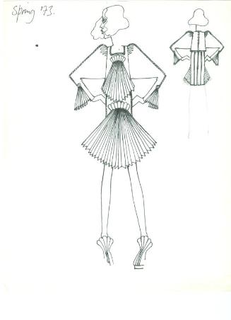 Drawing of Top and Skirt for Spring 1973 Collection