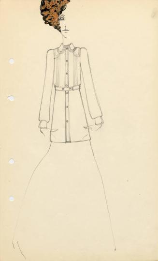 Drawing of Blouse and Skirt