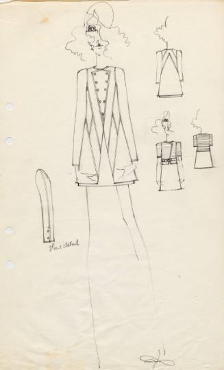 Drawing of Coat, Top and Skirt