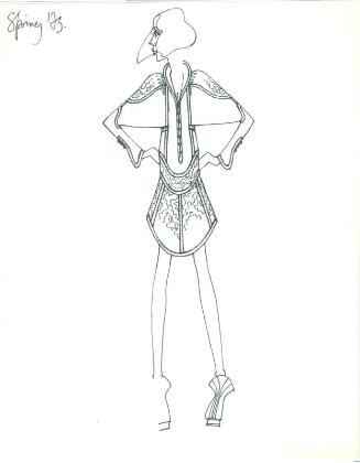 Drawing of Dress for Spring 1973 Collection