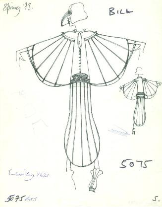 Drawing of Dress for Spring 1973 Collection