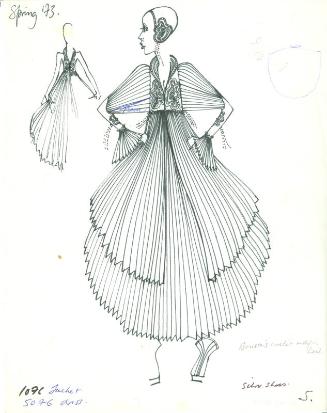 Drawing of Dress and Jacket for Spring 1973 Collection