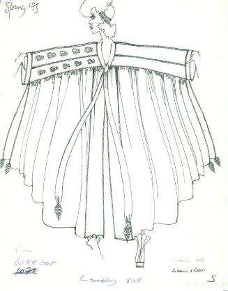 Drawing of Coat for Spring 1973 Collection