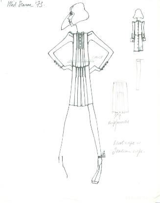 Drawing of Top and Skirt for 1973 Mid Season Collection