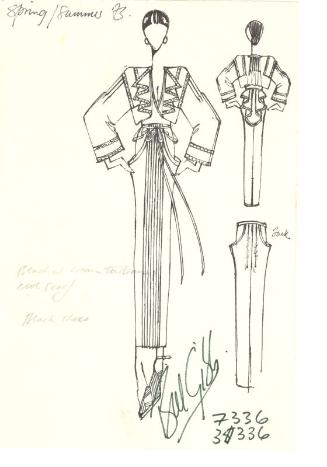 Drawing of Top and Skirt for Spring/Summer 1973 Collection