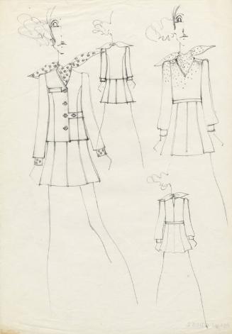 Drawing of Two Skirt Suits