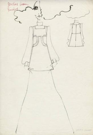 Drawing of Denim Pinafore Dress