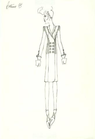 Drawing of Coat for the Autumn 1973 Collection