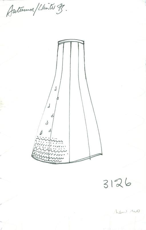 Drawing of Skirt for the Autumn/Winter 1973 Collection