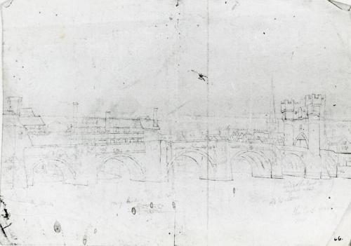 Recto: Bridge at Shrewbury, Verso: Building Sketches