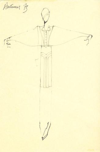 Drawing of Top and Skirt for the Autumn 1973 Collection