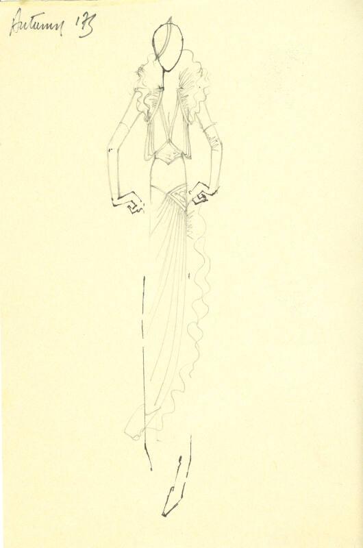 Drawing of Dress for the Autumn 1973 Collection