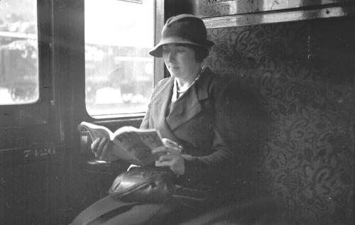 Woman in Railway Carriage