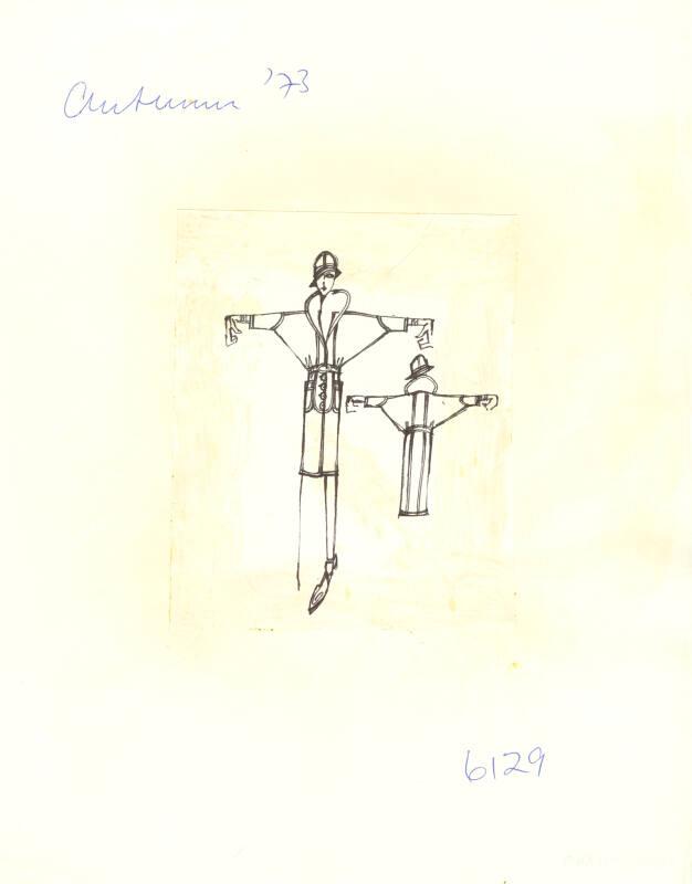 Drawing of Coat from Autumn 1973 Collection