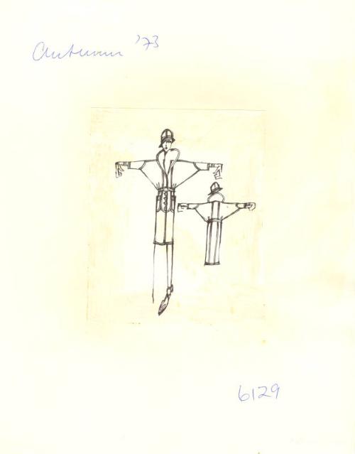 Drawing of Coat from Autumn 1973 Collection