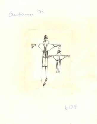 Drawing of Coat from Autumn 1973 Collection