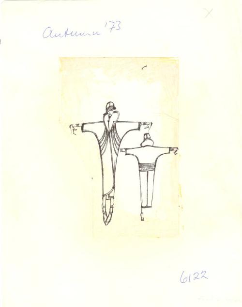 Drawing of Coat for Autumn 1973 Collection