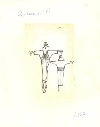 Drawing of Coat for Autumn 1973 Collection