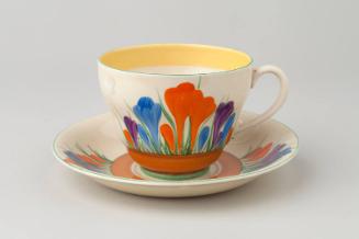 Crocus pattern cup and saucer