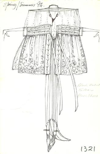 Drawing of Dress for the Spring/Summer 1974 Collection