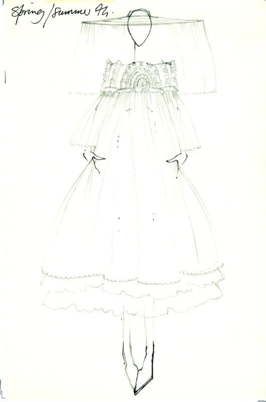 Drawing of Dress for the Spring/Summer 1974 Collection